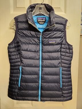 Patagonia down fill vest blue womens size small